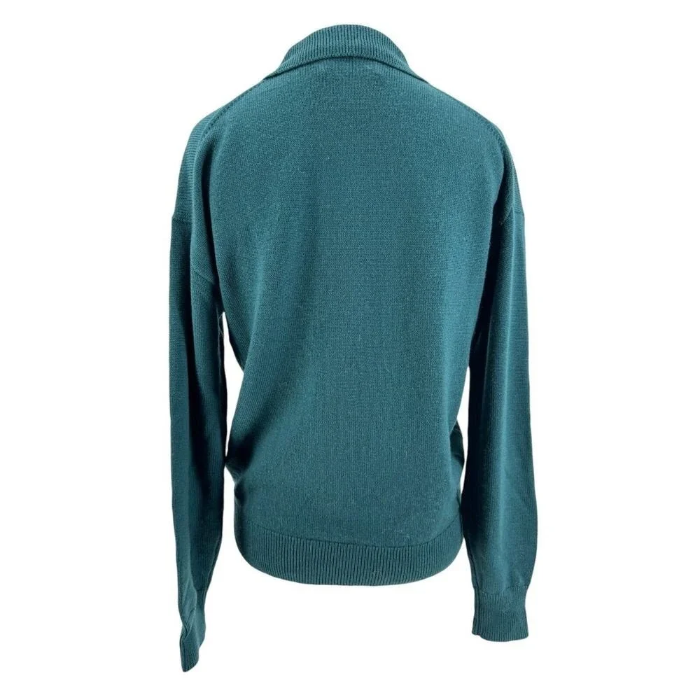Wilfred Women's Teal Clara Merino Wool Long Sleeve Polo Sweater Size XXS